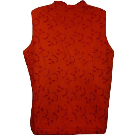 City Hearts Red Vest Size Large Eyelet Full Zip Lightweight - Picture 3 of 6